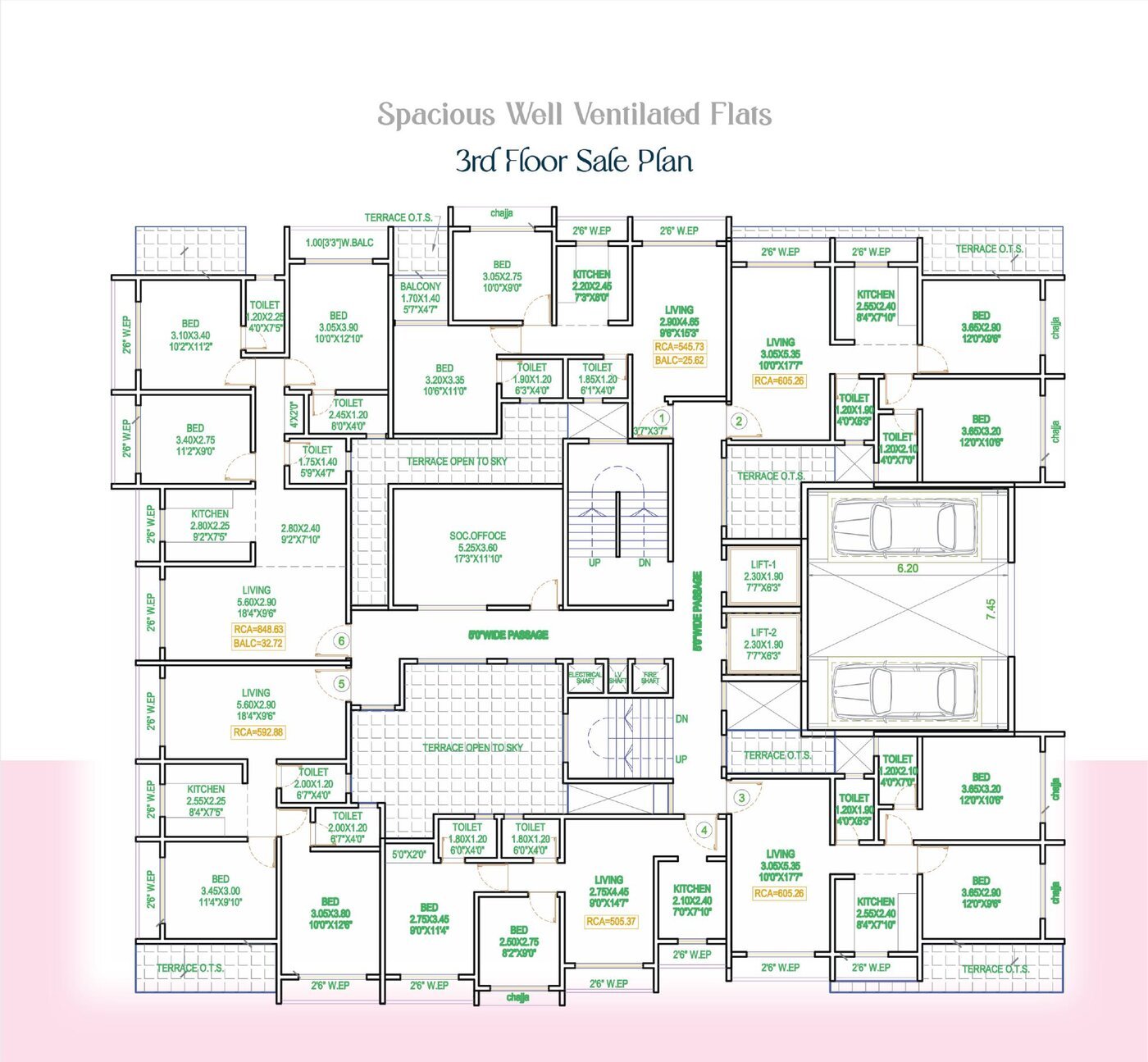 Ruturaj Gardens 3rd floor sale plan